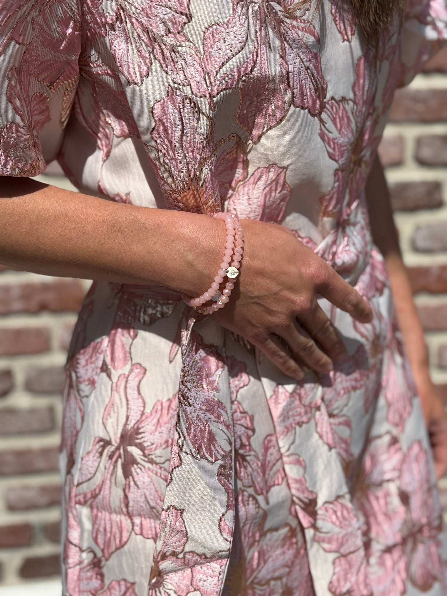 Olivia jurk roze/goud