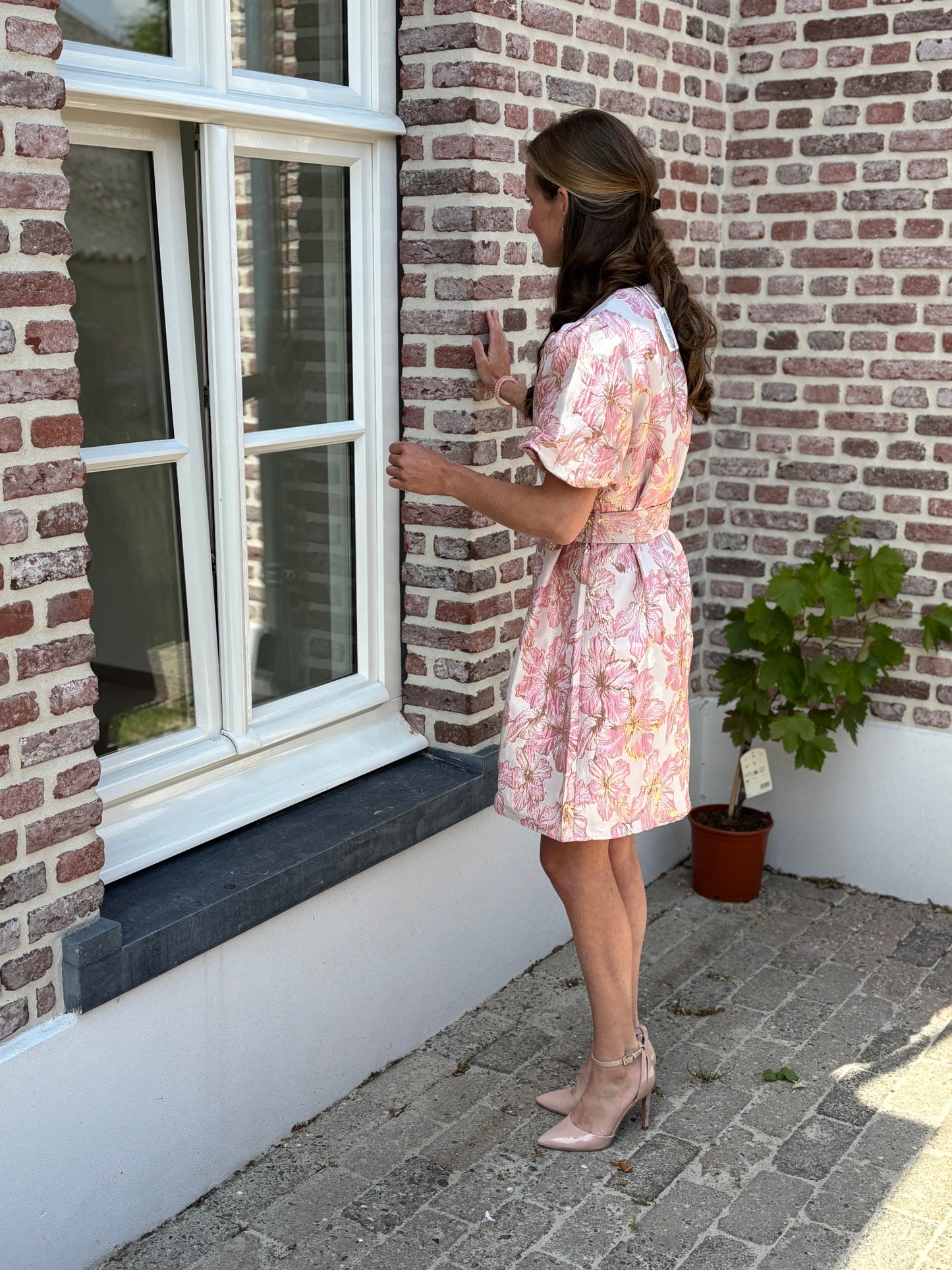 Olivia jurk roze/goud