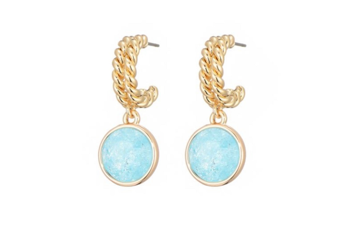 Sarah oorbellen licht blauw