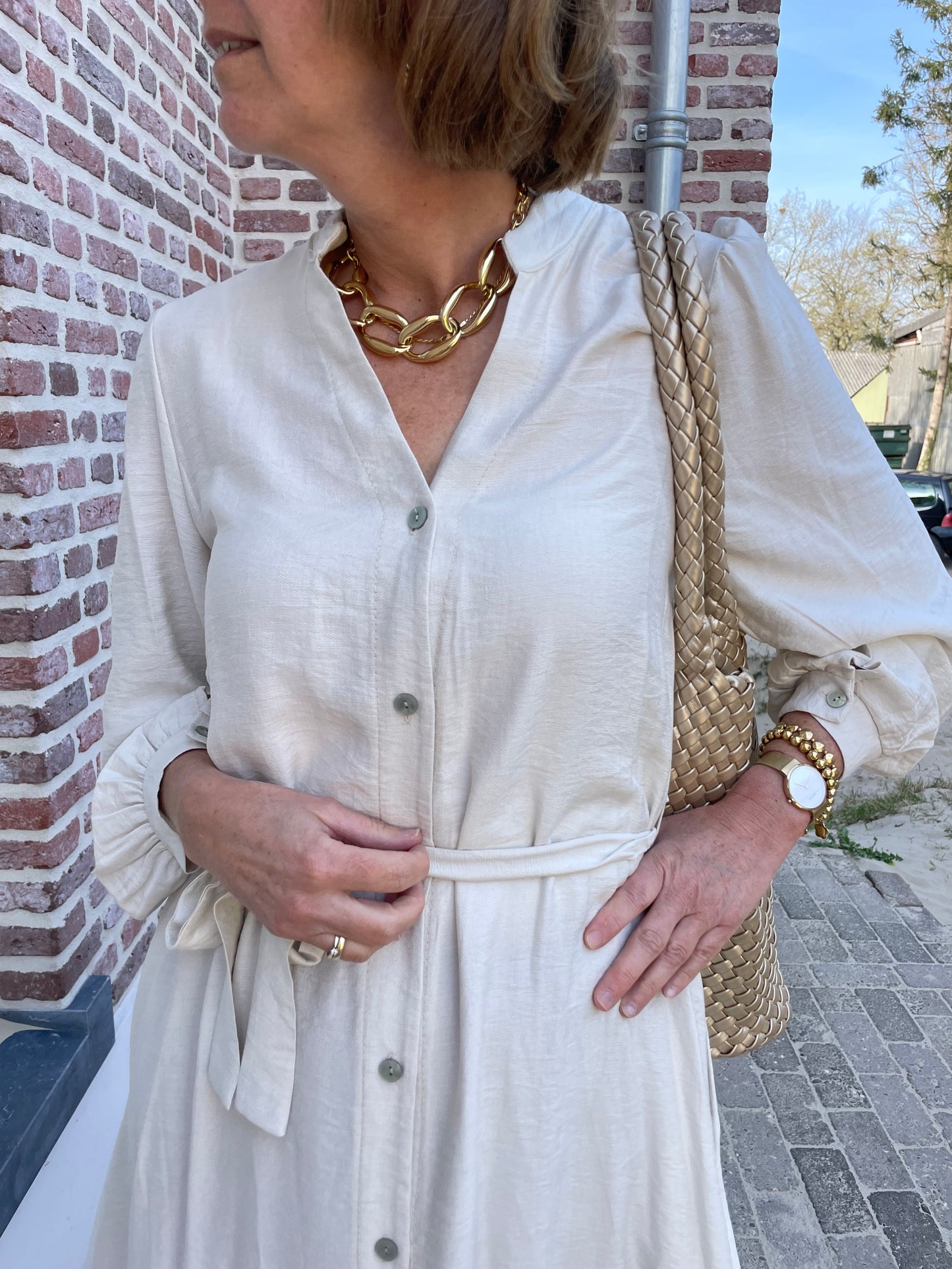 Britte jurk linnenlook