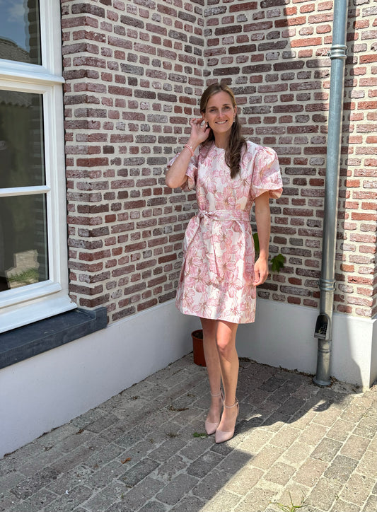 Olivia jurk roze/goud