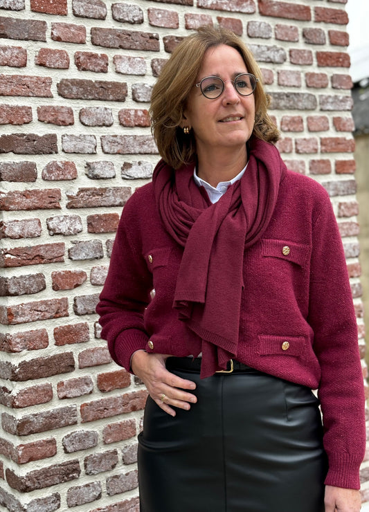 Eloise Sjaal bordeaux rood