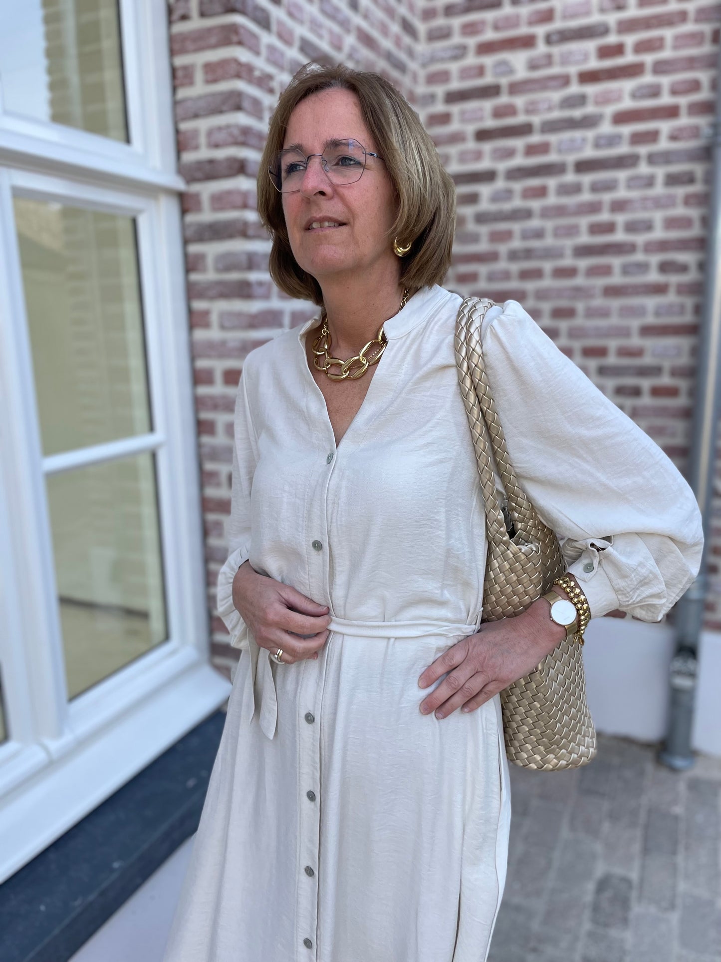 Britte jurk linnenlook